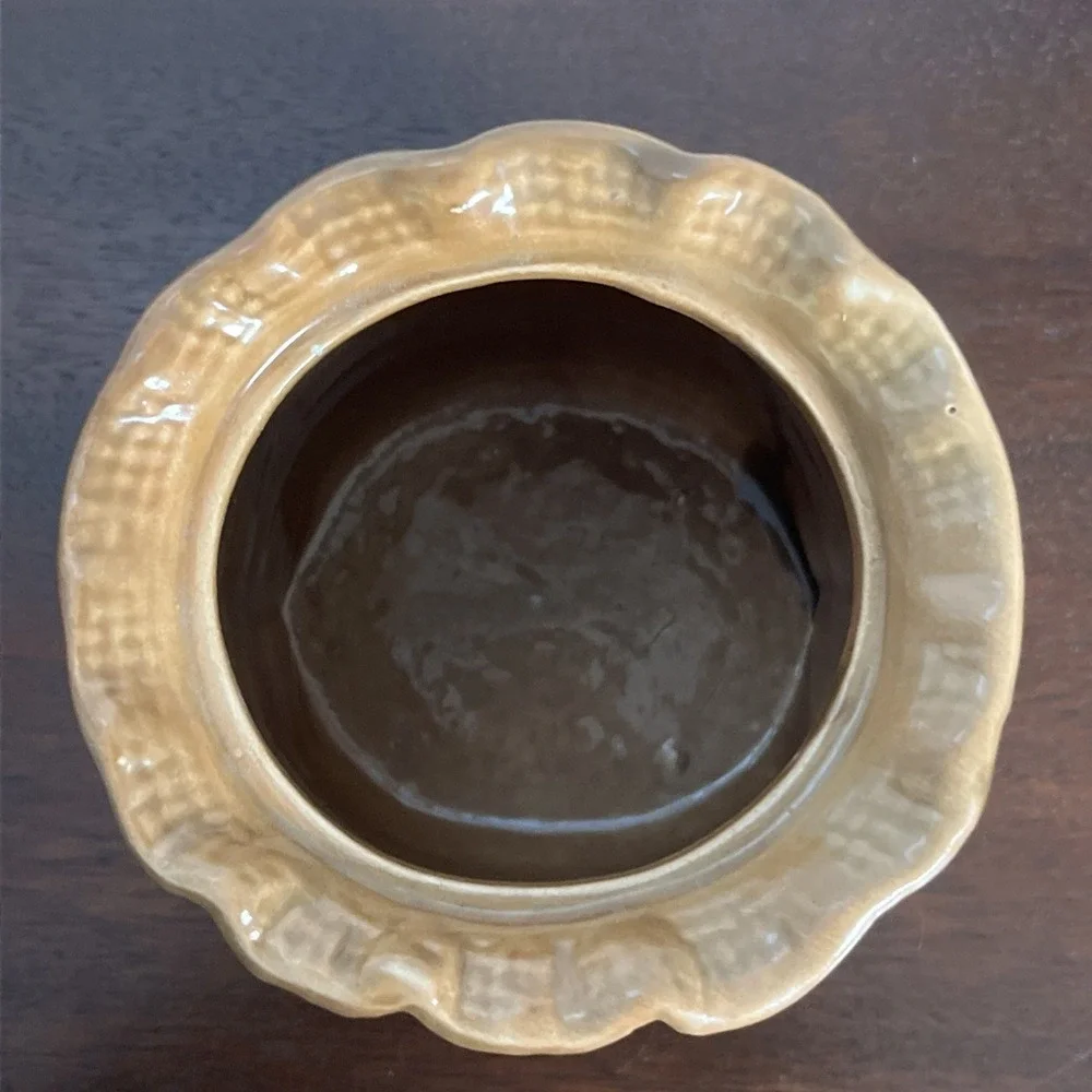 Vintage House of Webster Ceramics Sack O' Somethin Glazed Canister Planter Vase